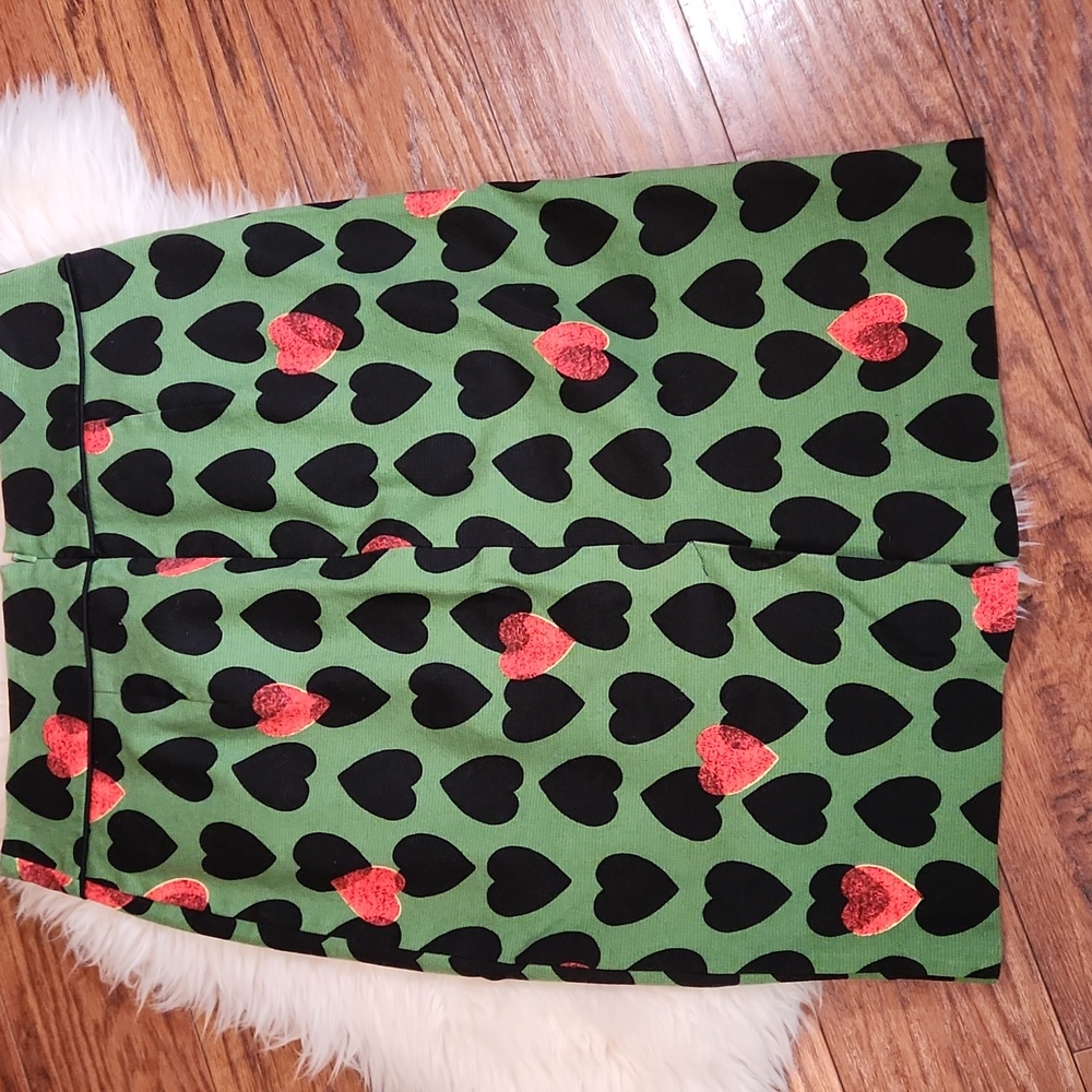 Anthropologie Maeve Heartstamp Pencil Skirt - Picture 2 of 6